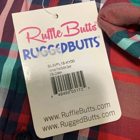 Baby Boys Rugged Butts Long Sleeve Plaid Button Down Shirt Size 18-24 MTHS NWT - Picture 2 of 6
